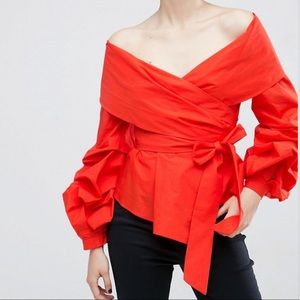 Wrap Off Shoulder Shirt